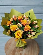 Букет цветов из:  Альстромерии и Розы #REPLACE_PRED# Горячеводском