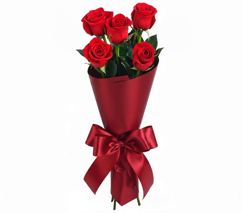 Букет 5 Красных роз Эдлесс Лав в Горячеводском