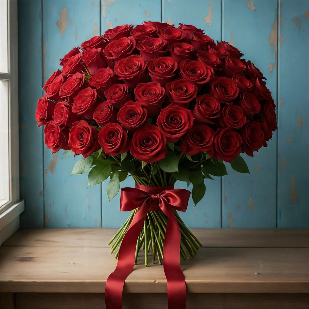 Букет Красные розы Блэк Меджик в Горячеводском