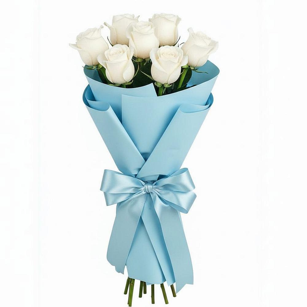 Букет 7 белых роз Проуд в Горячеводском