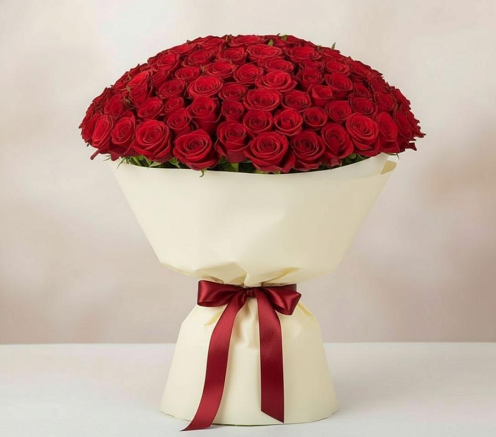 Букет 101 Красная роза Милано в Горячеводском