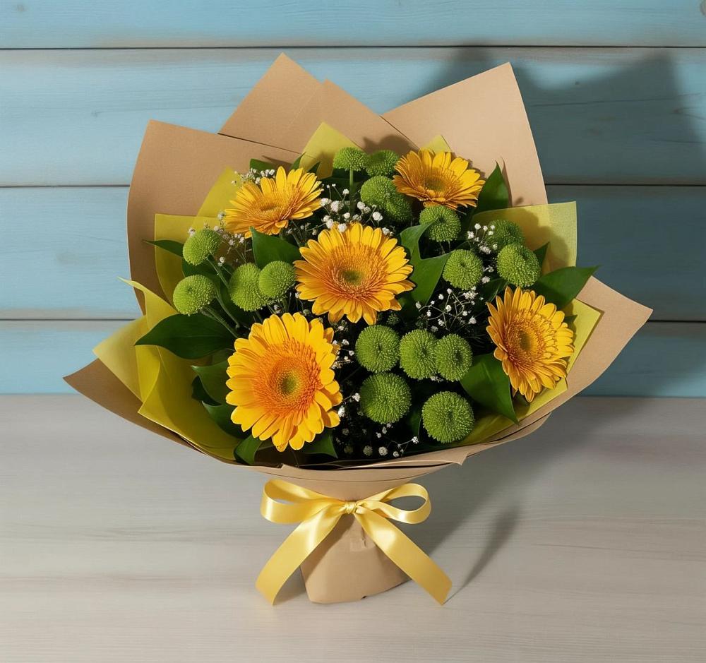 Букет цветов из: Герберы и Хризантемы в Горячеводском