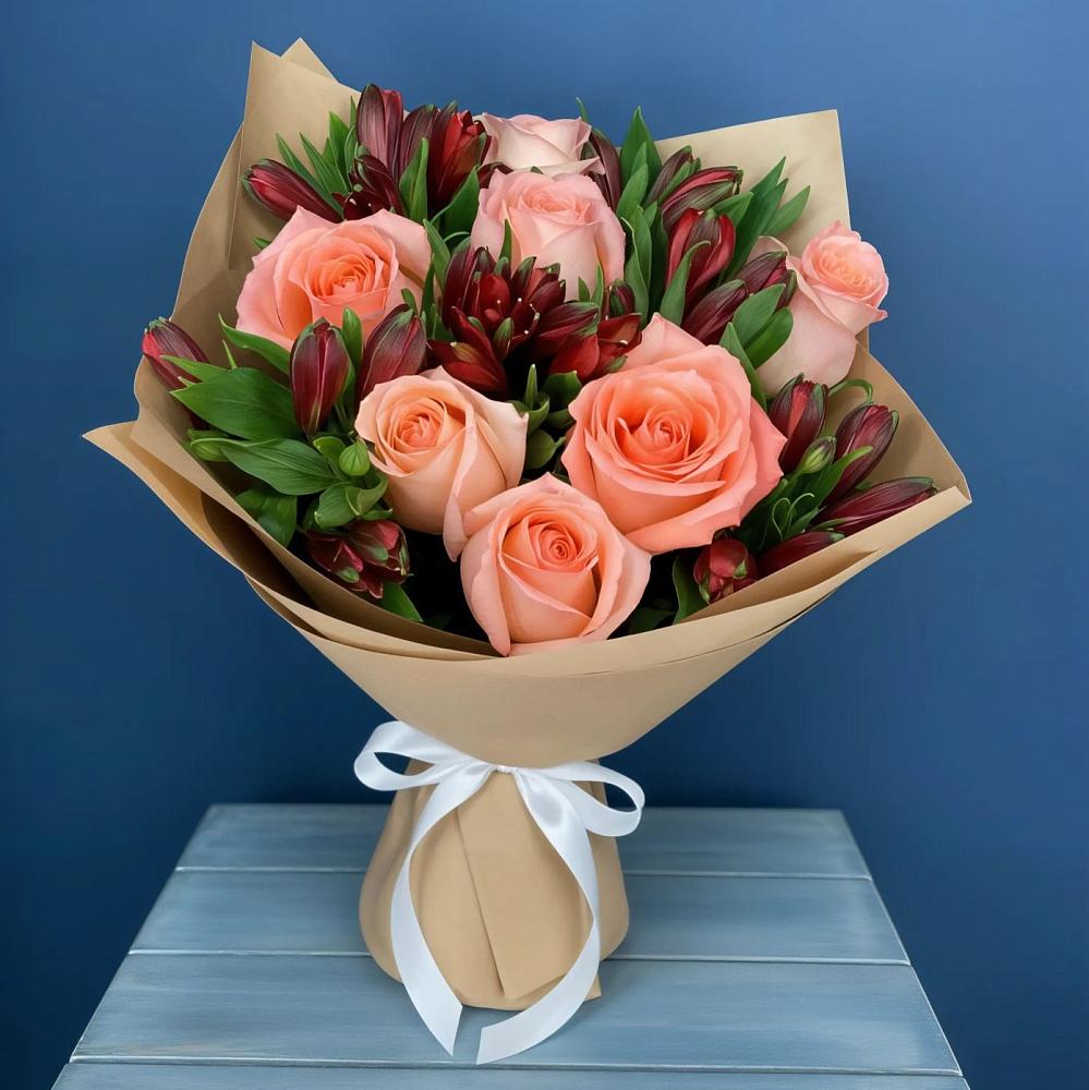 Букет цветов из: Розы и Альстромерии в Горячеводском