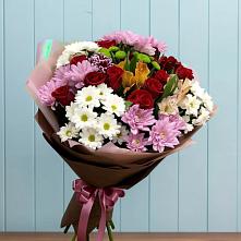 Букет цветов из:  Розы, Хризантемы и Альстромерии в Горячеводском