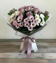 Букет цветов из:  Хризантемы и Розы в Горячеводском
