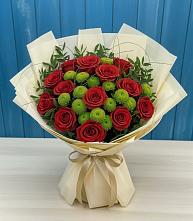 Букет цветов из:  Розы и Хризантемы в Горячеводском